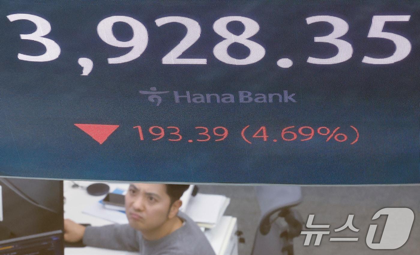 5일 오전 서울 중구 하나은행 딜링룸에 코스피 시황이 표시되고 있다. 2025.11.5/뉴스1 ⓒ News1 박정호 기자