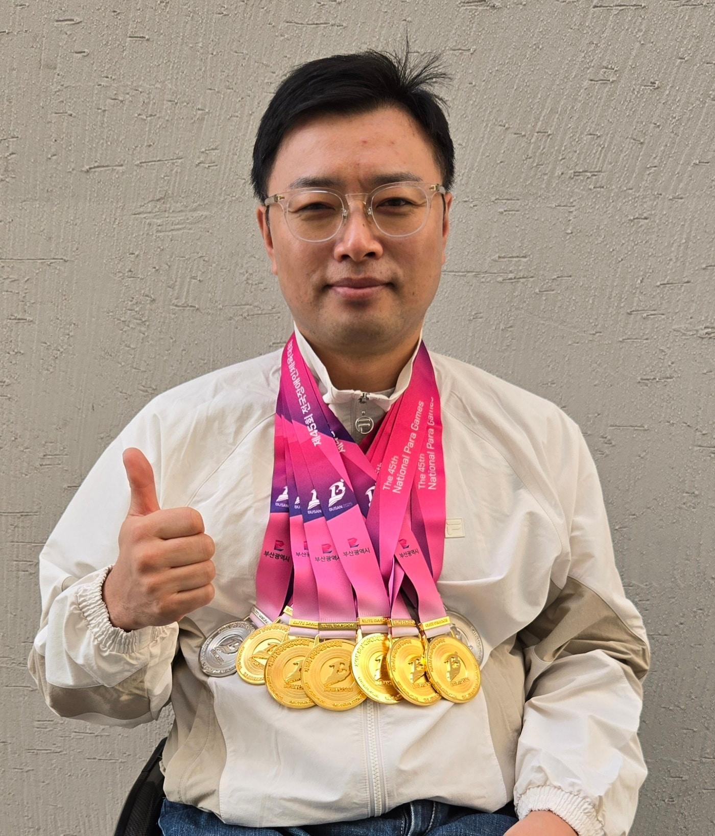 본문 이미지 - 장애인체전 6관왕을 달성한 사격 김정남.&#40;대한장애인체육회 제공&#41;
