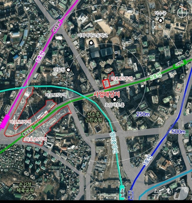 본문 이미지 - 마포로5구역 9-1지구 위치도 &#40;서울시 제공&#41; 뉴스1 ⓒ News1