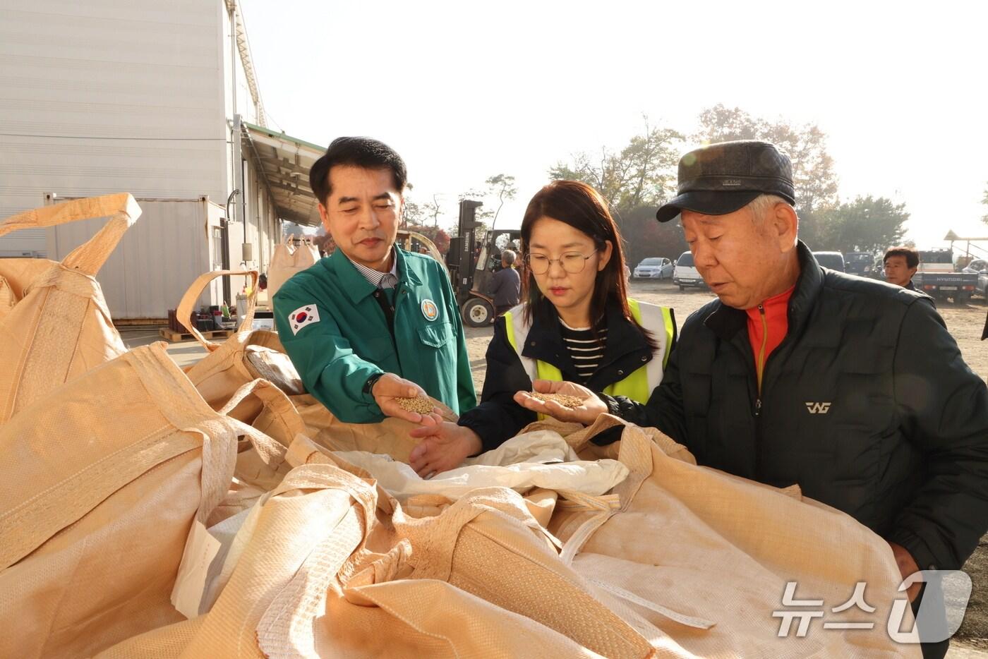 최재형 보은군수가 공공비축미곡 매입장을 둘러보고 있다.  &#40;보은군 제공. 재판매 및 DB금지&#41; /뉴스1