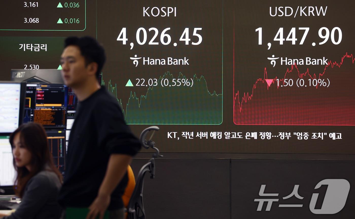서울 중구 하나은행 본점 딜링룸. /뉴스1 ⓒ News1