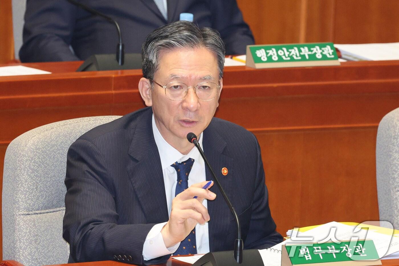 본문 이미지 - 정성호 법무부 장관. 2025.11.7/뉴스1 ⓒ News1 신웅수 기자