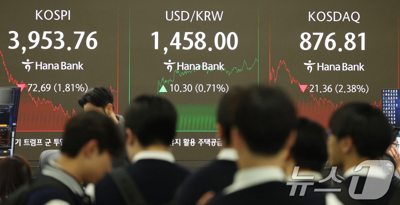 서울 중구 하나은행 본점 딜링룸. /뉴스1 ⓒ News1