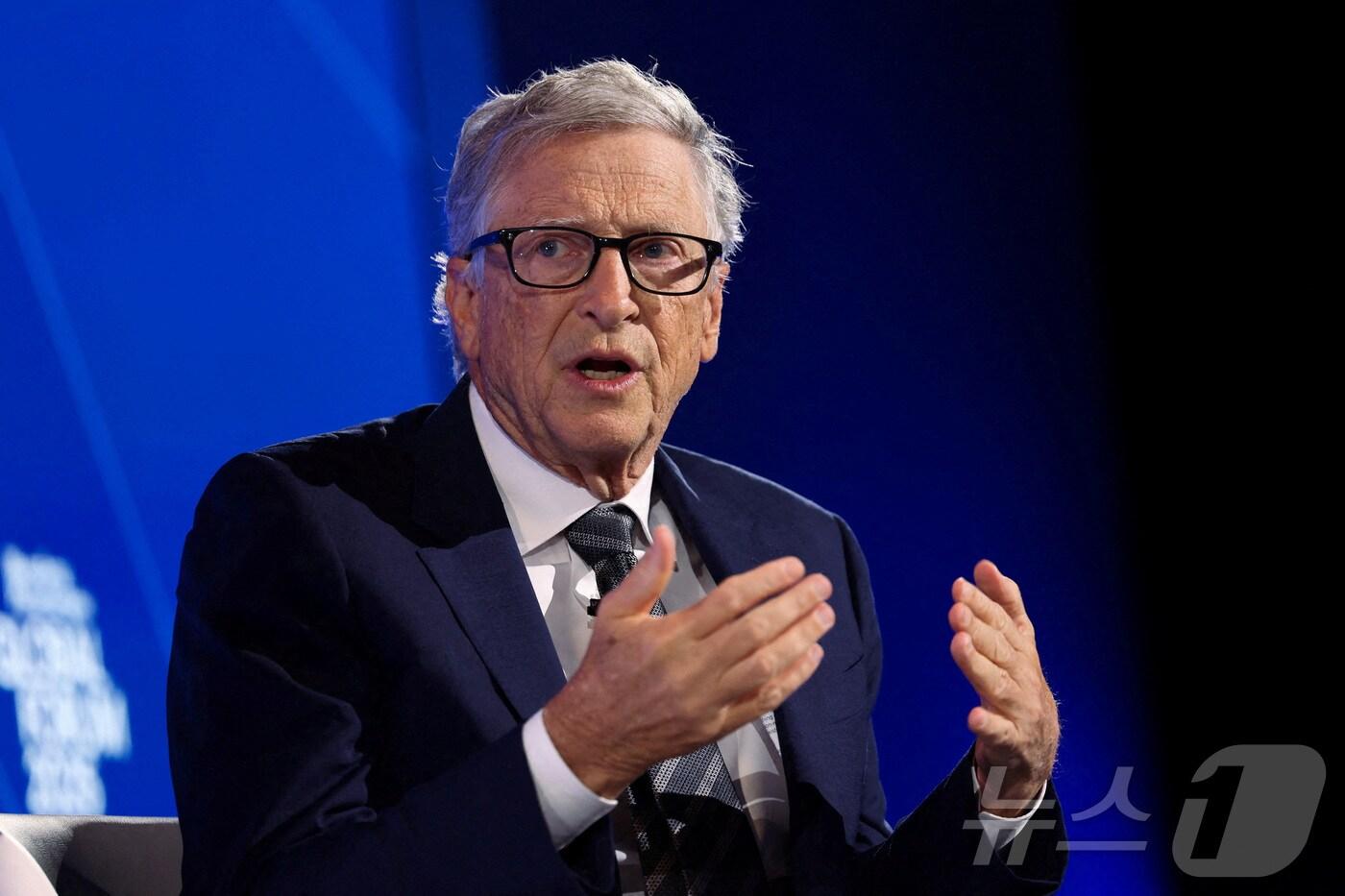 빌 게이츠 마이크로소프트 창업자가 지난 9월 24일 미국 뉴욕 맨해튼에서 열린 블룸버그 자선재단 연례 글로벌 포럼에서 발언하고 있다. 2025.11.07. ⓒ 로이터=뉴스1 ⓒ News1 류정민 특파원