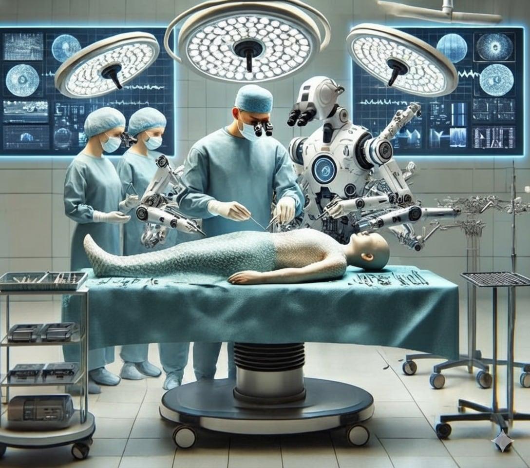 본문 이미지 - 수술 보조 휴머노이드 로봇 참여하는 수술장면