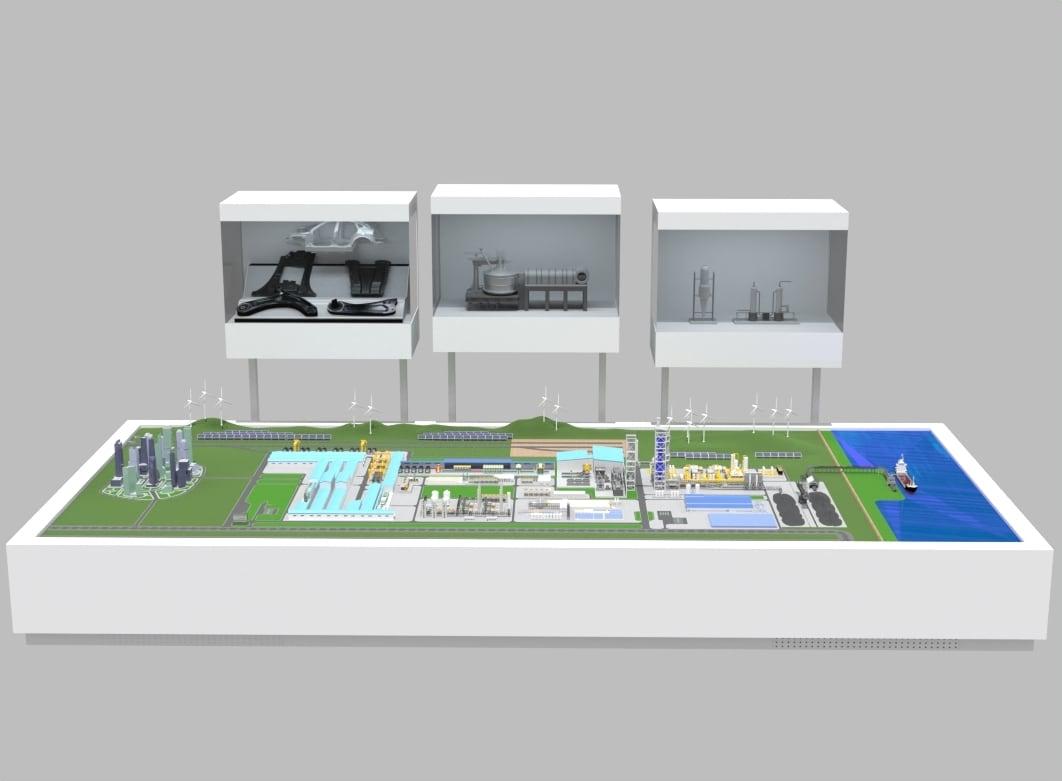 본문 이미지 - 현대제철 미국 전기로 제철소 모형 사진. (현대제철 제공)