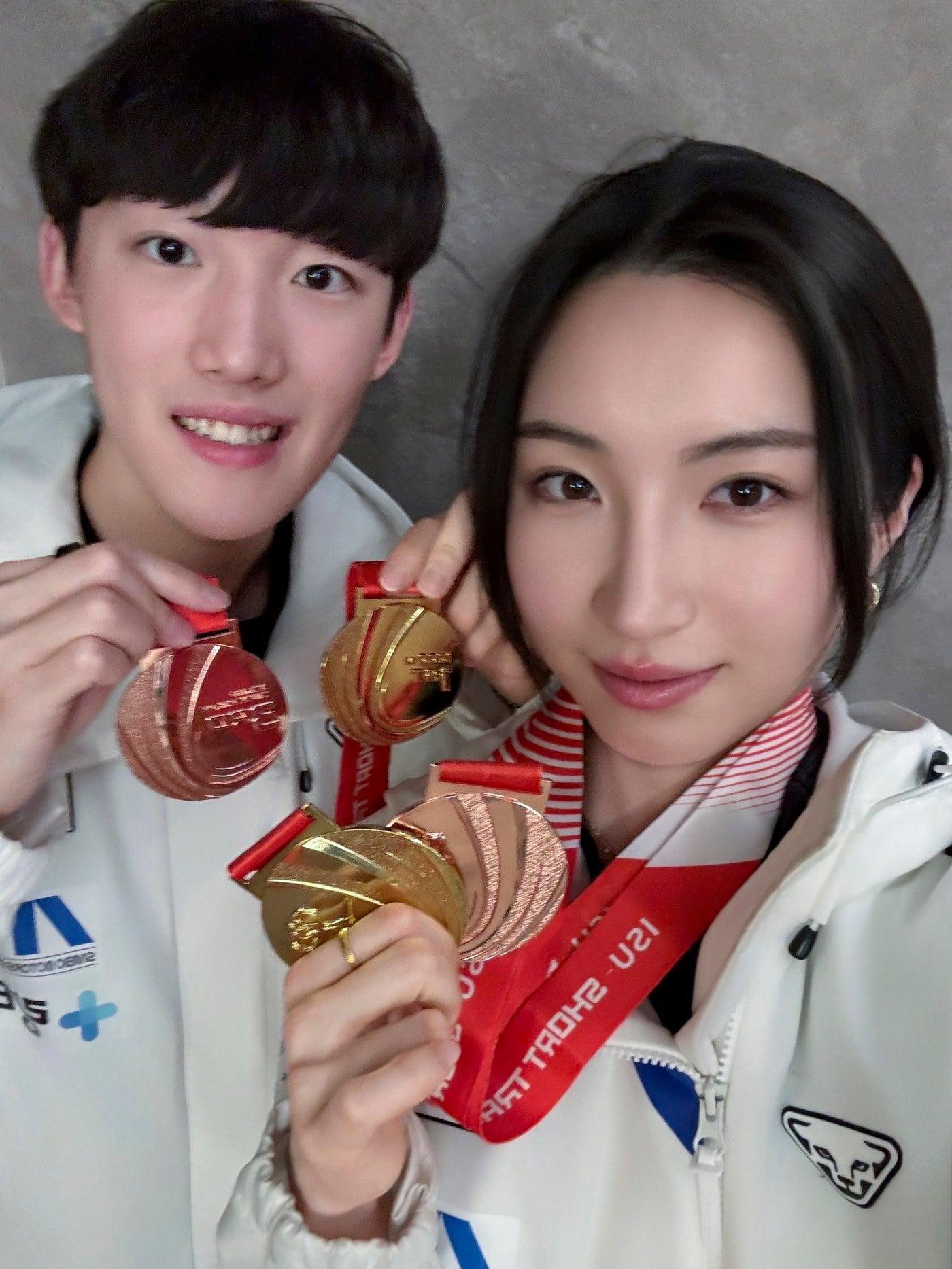 본문 이미지 - 쇼트트랙 대표팀 임종언과 김길리&#40;왼쪽부터&#41;. &#40;700크리에이터스 제공&#41;