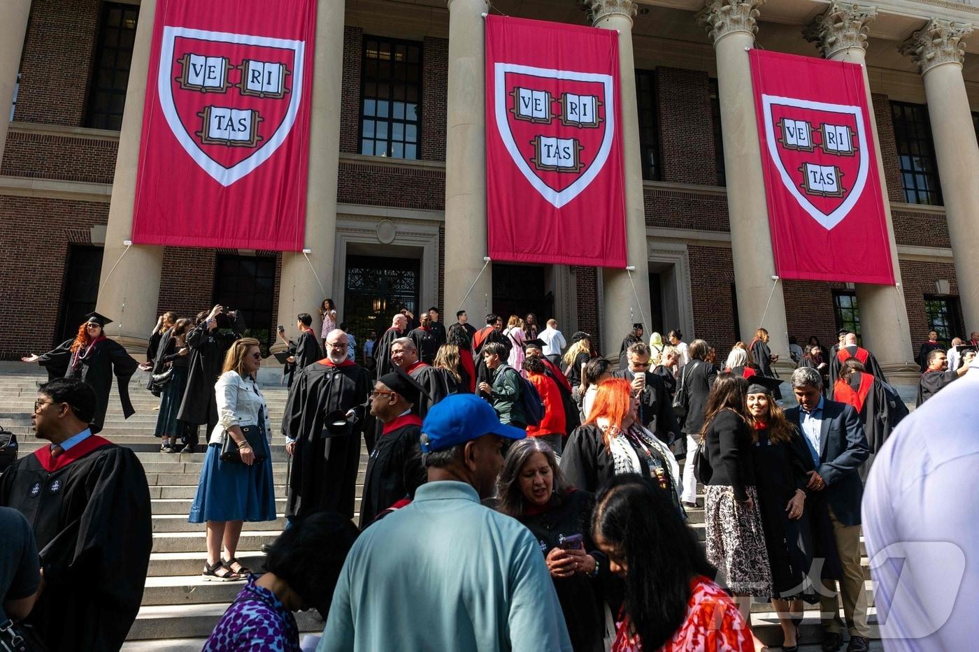 지난 5월 28일 미국 매사추세츠주 케임브리지 하버드대학의 졸업식 모습 ⓒ AFP=뉴스1