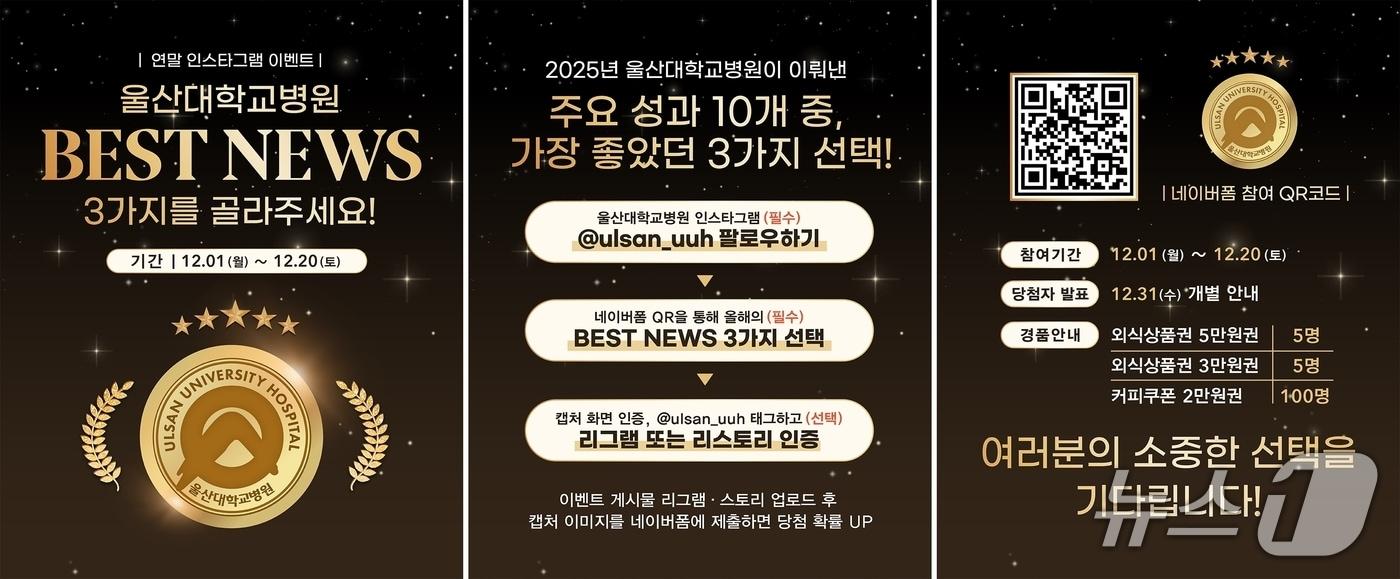 울산대학교병원 &#39;2025년 울산대학교병원 BEST NEWS TOP3 이벤트&#39; 포스터.&#40;울산대학교병원 제공. 재판매 및 DB금지&#41;/뉴스1