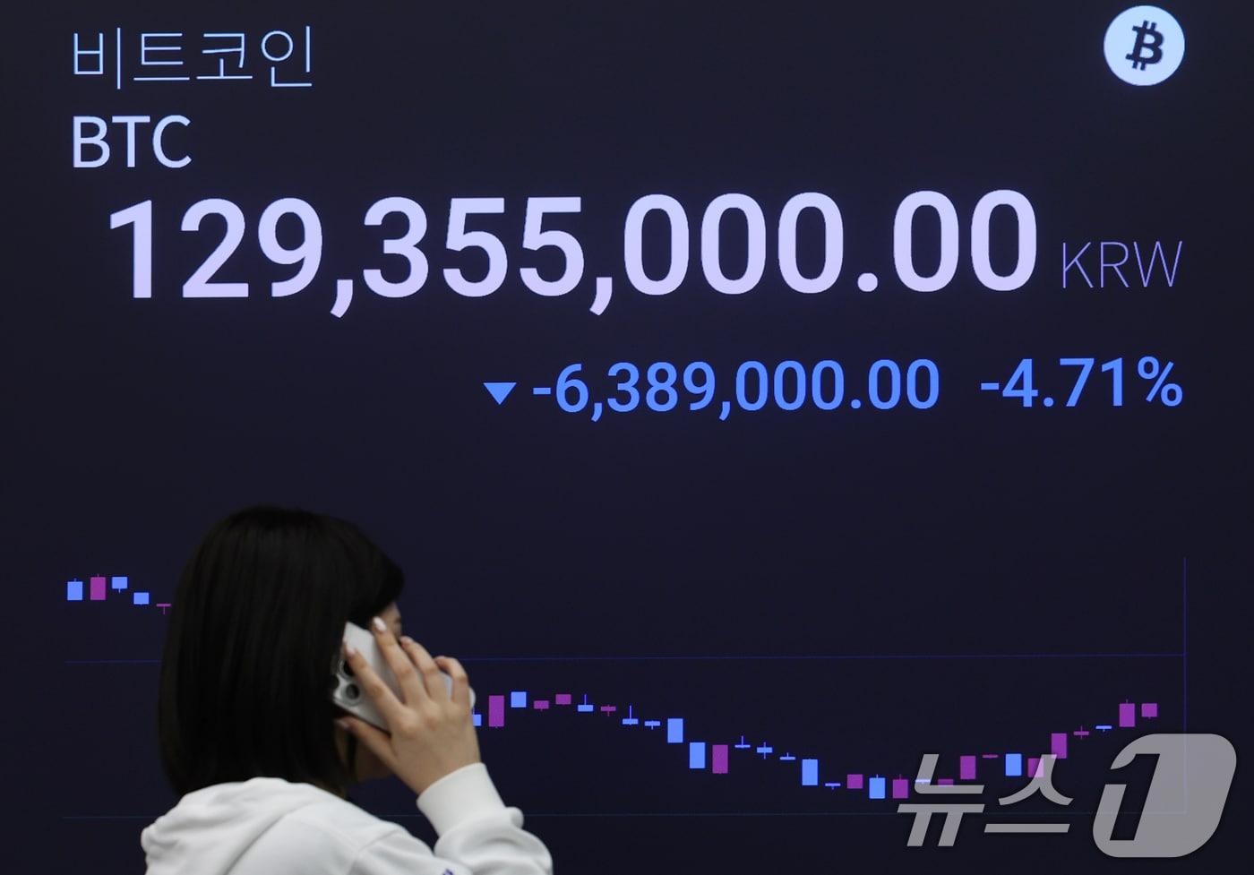 본문 이미지 - 지난해 12월 1일 오후 서울 강남구 가상자산거래소 업비트 라운지 전광판에 비트코인 시세가 나타나고 있다. 2025.12.1 ⓒ 뉴스1 오대일 기자