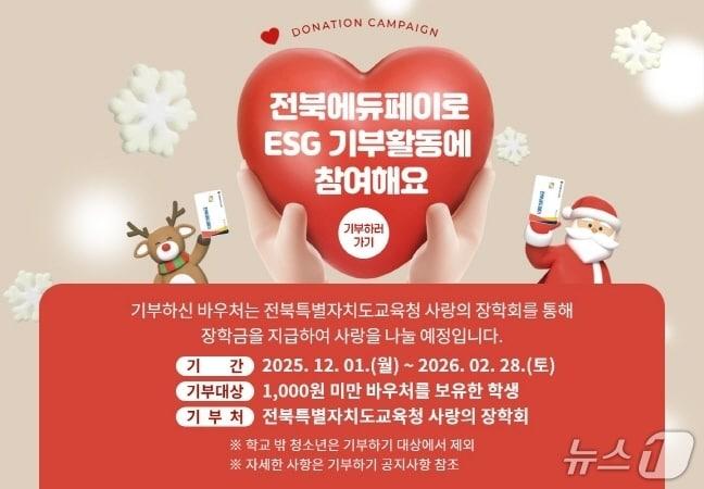 본문 이미지 - 전북교육청이 학생들의 기부활동 장려를 위해 '전북에듀페이 기부 참여 기간'을 운영한다./뉴스1