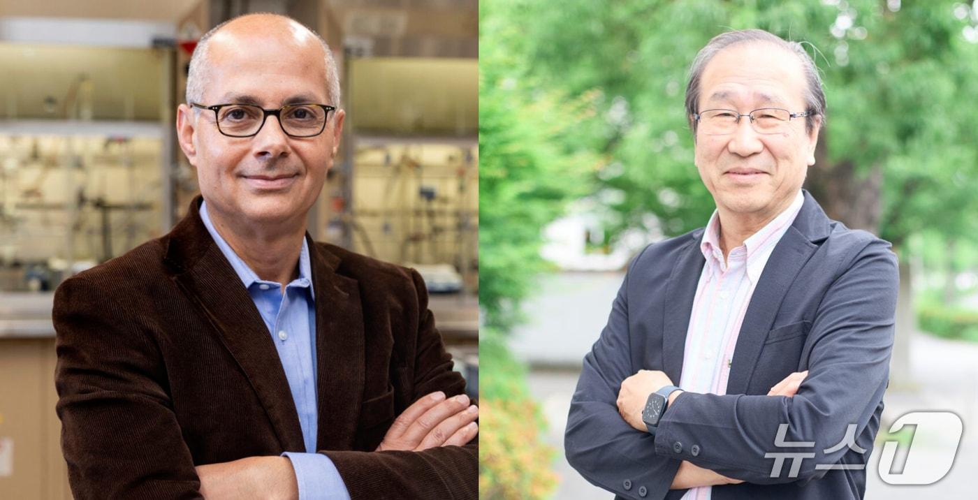 고려대 KU-KIST융합대학원 석좌교수로 초빙된 2025년 노벨화학상 공동 수상자 &#40;왼쪽&#41; 오마르 M. 야기 교수, 스스무 키타가와 교수.&#40;UC 버클리대, 교토대 iCeMS 연구소 각 제공&#41;