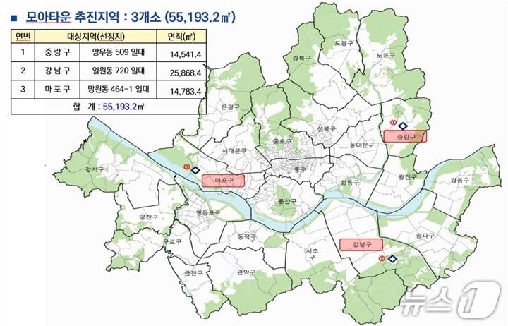 본문 이미지 -  모아타운 대상지 3곳 &#40;서울시 제공&#41; 