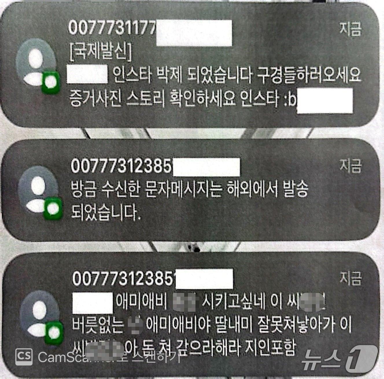 본문 이미지 - 서울 영등포경찰서는 지난 8월부터 이달 2일까지 //혐의를 받는 불법대부조직 총책 2명을 비롯해 12명을 검거했다고 11일 밝혔다. 사진은 범행 당시 피해자들에게 전송된 문자 메시지. &#40;서울 영등포경찰서 제공&#41;