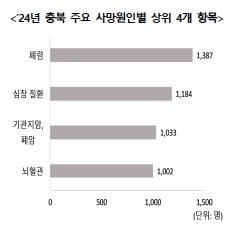 본문 이미지 - 지난해 충북 주요 사망 원인별 상위 4개 항목.&#40;국가데이터처 충청지방통계청 제공. 재판매 및 DB금지&#41;/뉴스1