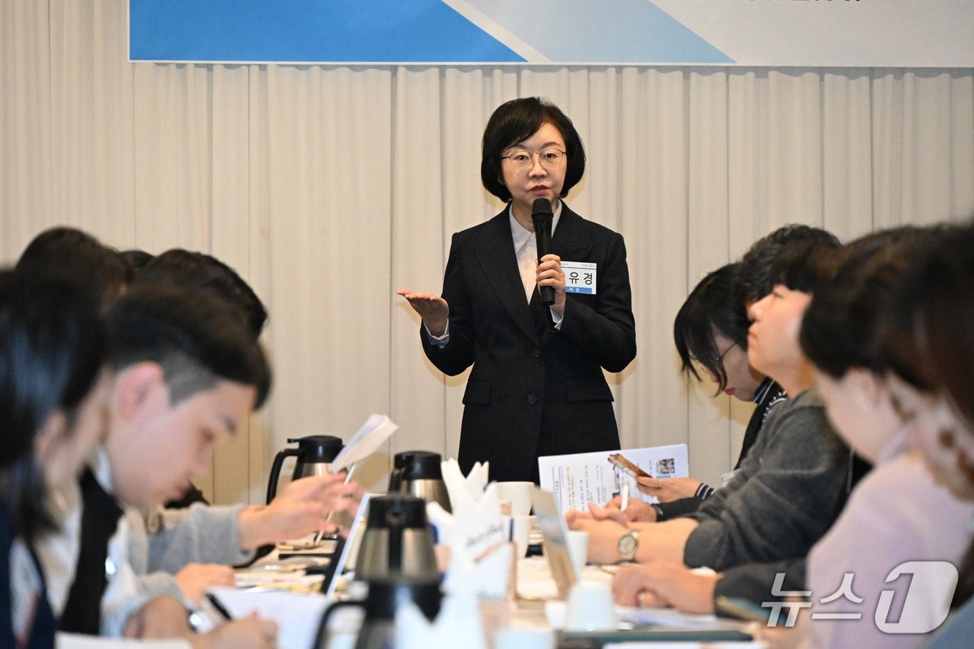 11일 출입기자단 간담회에서 발언하는 오유경 식품의약품안전처장.&#40;식약처 제공&#41;