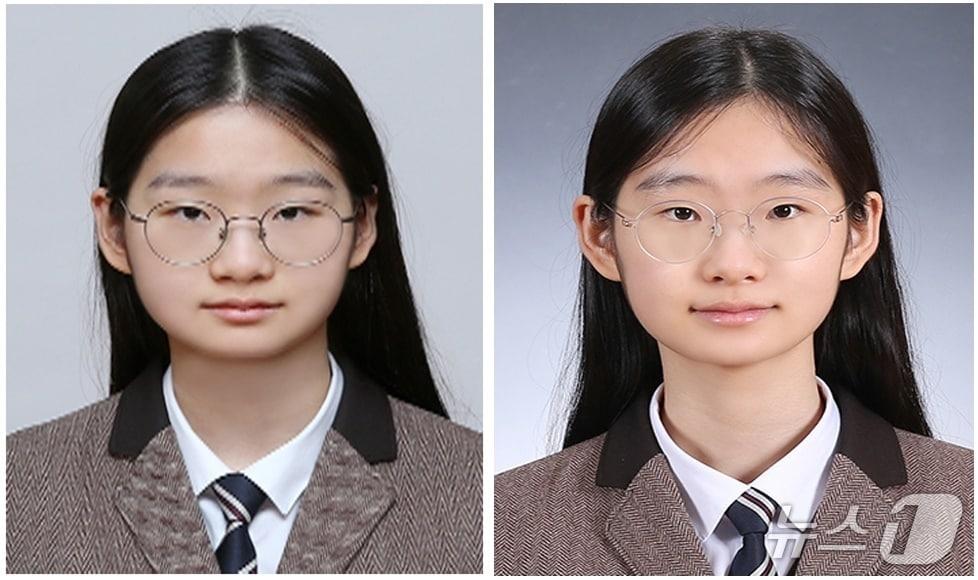 본문 이미지 - 황인서(왼쪽), 황현서 학생.(부산시교육청 제공. 재판매 및 DB금지)