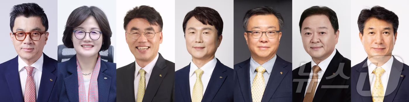  강진두 KB증권 IB부문 대표이사 후보, 곽산업 KB저축은행 대표이사 후보, 이홍구 KB증권 WM부문 대표이사, 구본욱 KB손해보험 대표이사, 김영성 KB자산운용 대표이사, 빈중일 KB캐피탈 대표이사, 성채현 KB부동산신탁 대표이사.