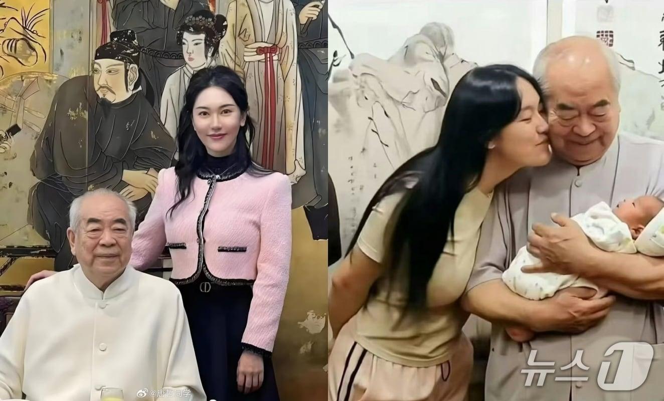 본문 이미지 - 판쩡이 최근 50세 연하 아내 쉬멍과의 사이에서 친아들을 얻었다고 밝혔다. (웨이보)