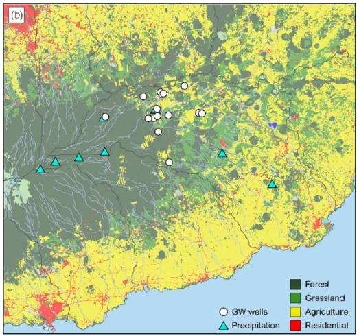 본문 이미지 - 제주삼다수 지하수 생성 연령 규명 연구, 연구 지역 위치도(제주삼다수 제공)
