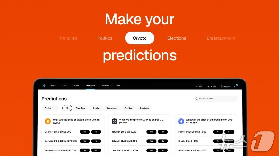 본문 이미지 - 제미니가 출시한 탈중앙화 예측시장 플랫폼 '제미니 프레딕션스(Gemini Predictions)'. 제미니 블로그 갈무리.