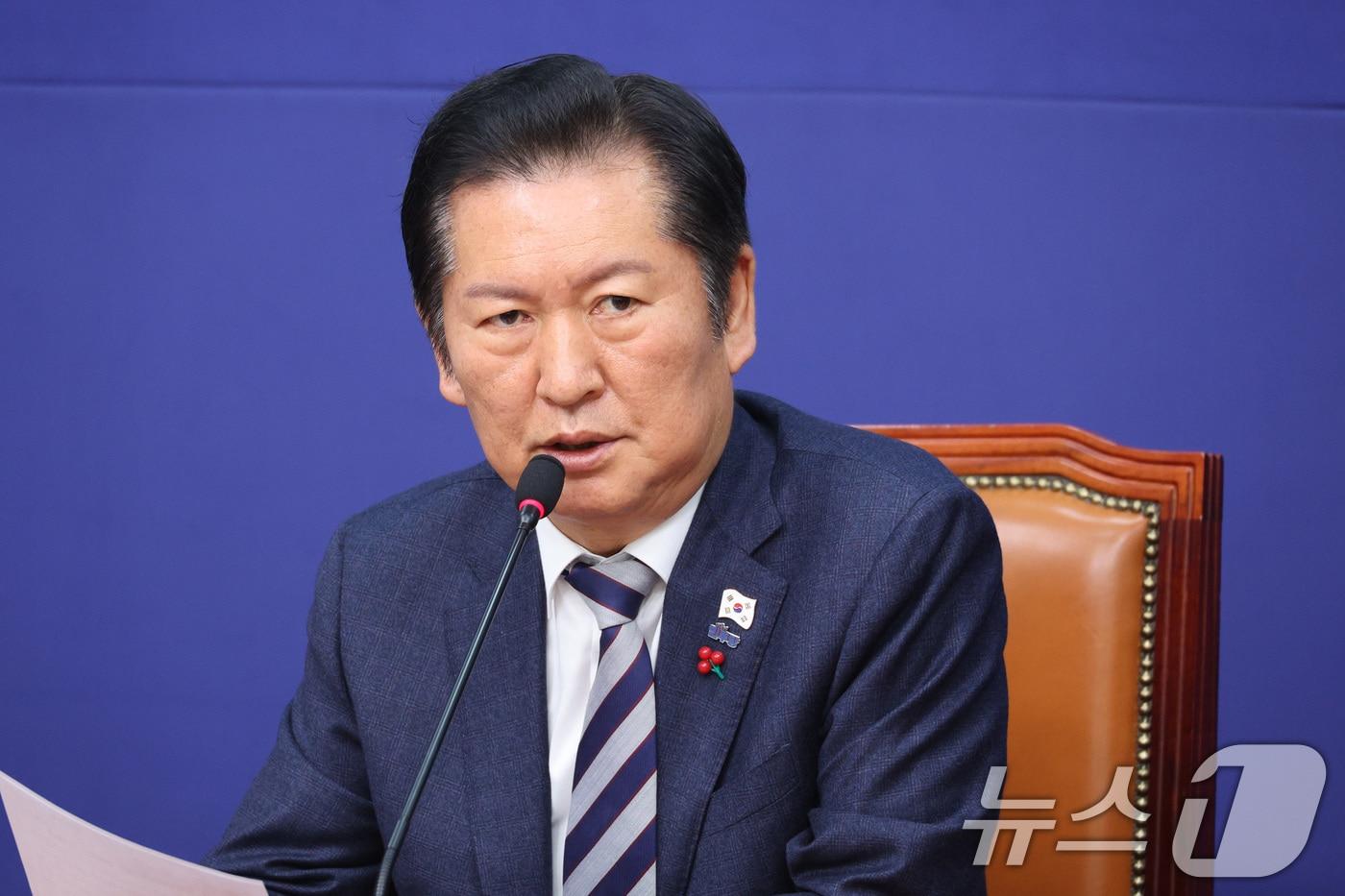 정청래 더불어민주당 대표가 18일 서울 여의도 국회에서 열린 시·도당지방선거기획단 연석회의에서 발언하고 있다. 2025.12.18/뉴스1 ⓒ News1 신웅수 기자