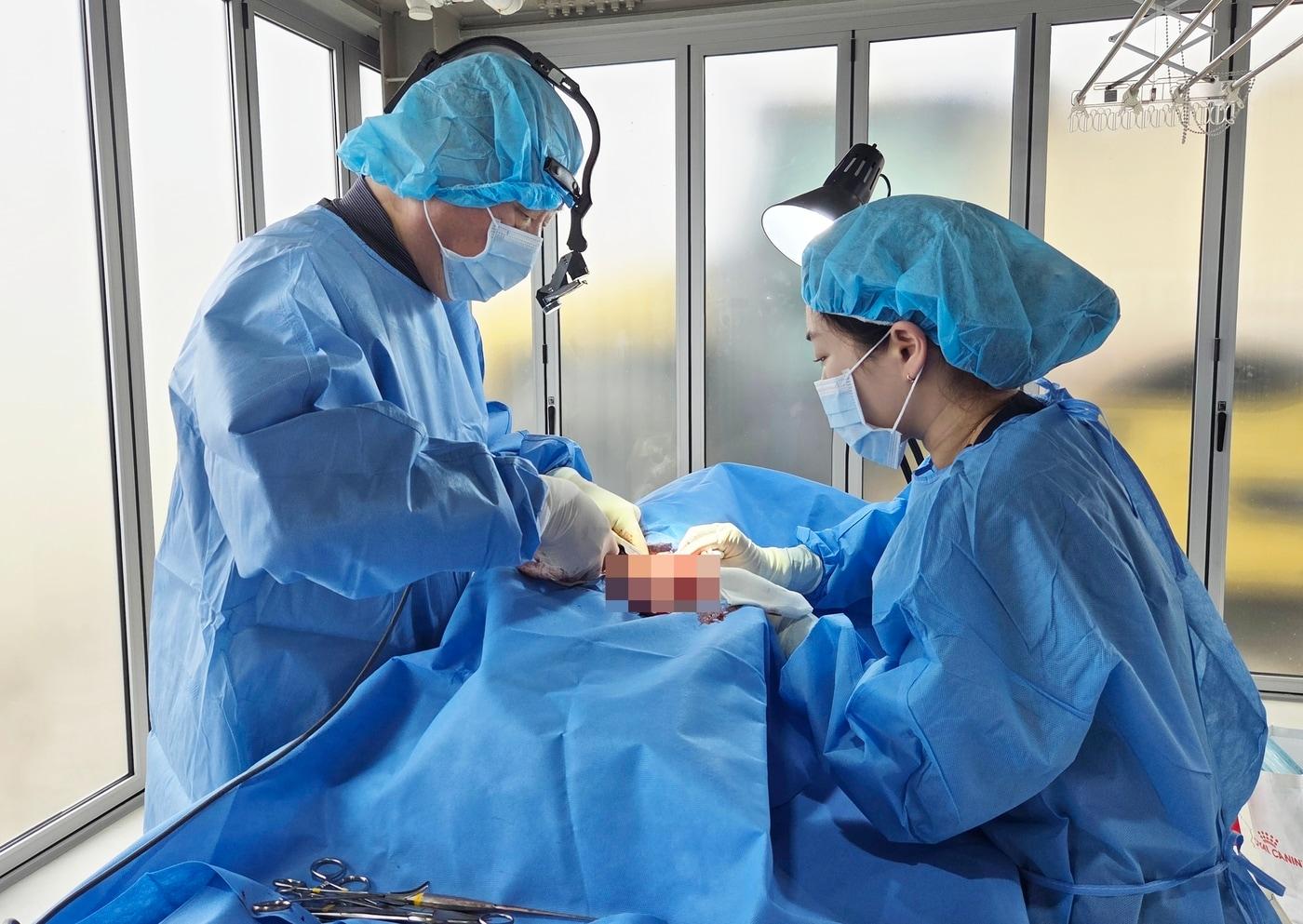 로얄동물메디컬그룹 산하 봉사단체 동물사랑봉사가 올해 마지막 수의료 봉사를 성공적으로 마쳤다. 정인성 로얄동물메디컬센터 본원 대표원장(왼쪽), 김민영 건국대학교 수의외과 석사과정 수의사 ⓒ 뉴스1