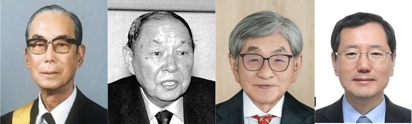 본문 이미지 - 과학기술유공자로 신규 지정된 고(故) 권영대 서울대 명예교수(왼쪽부터), 고(故) 강영선 서울대 명예교수, 이경서 단암시스템즈 회장, 고(故) 이민화 벤처기업협회 명예회장.(과기정통부 제공)
