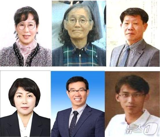 본문 이미지 - 사진 위 왼쪽부터 김성희 전주기전중 교사, 박상옥 무주푸른꿈고 교감, 전승덕 전주양현중 교장, 아래 왼쪽부터 김정희 군산산북초 교육복지사, 송규 부안남초 교장, 송원용 전주반월초 교사./뉴스1