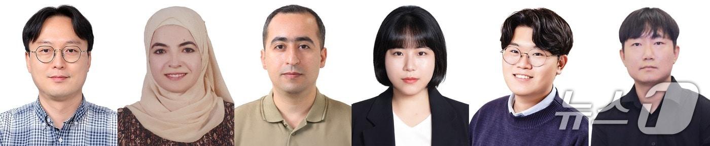 GIST 김승준 교수, Aya Ataya 연구원, Ahmed Elsharkawy 박사후연구원, 이지은 연구원, 황석현 연구원, 성민우 박사과정생&#40;왼쪽부터&#41; &#40;지스트 제공, 재판매 및 DB 금지&#41; 