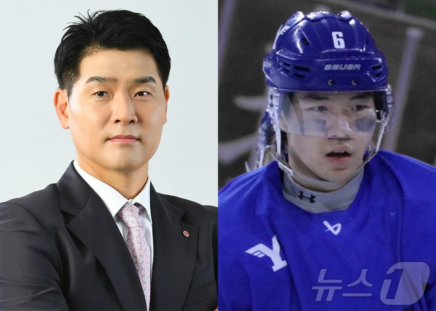 본문 이미지 - 창원 LG 세이커스 프로농구단 조상현 감독&#40;왼쪽&#41;과 미국 아이스하키 3부 리그에서 뛰고 있는 이승재 선수. &#40;연세체육회 제공&#41; 2025.12.2./뉴스1 
