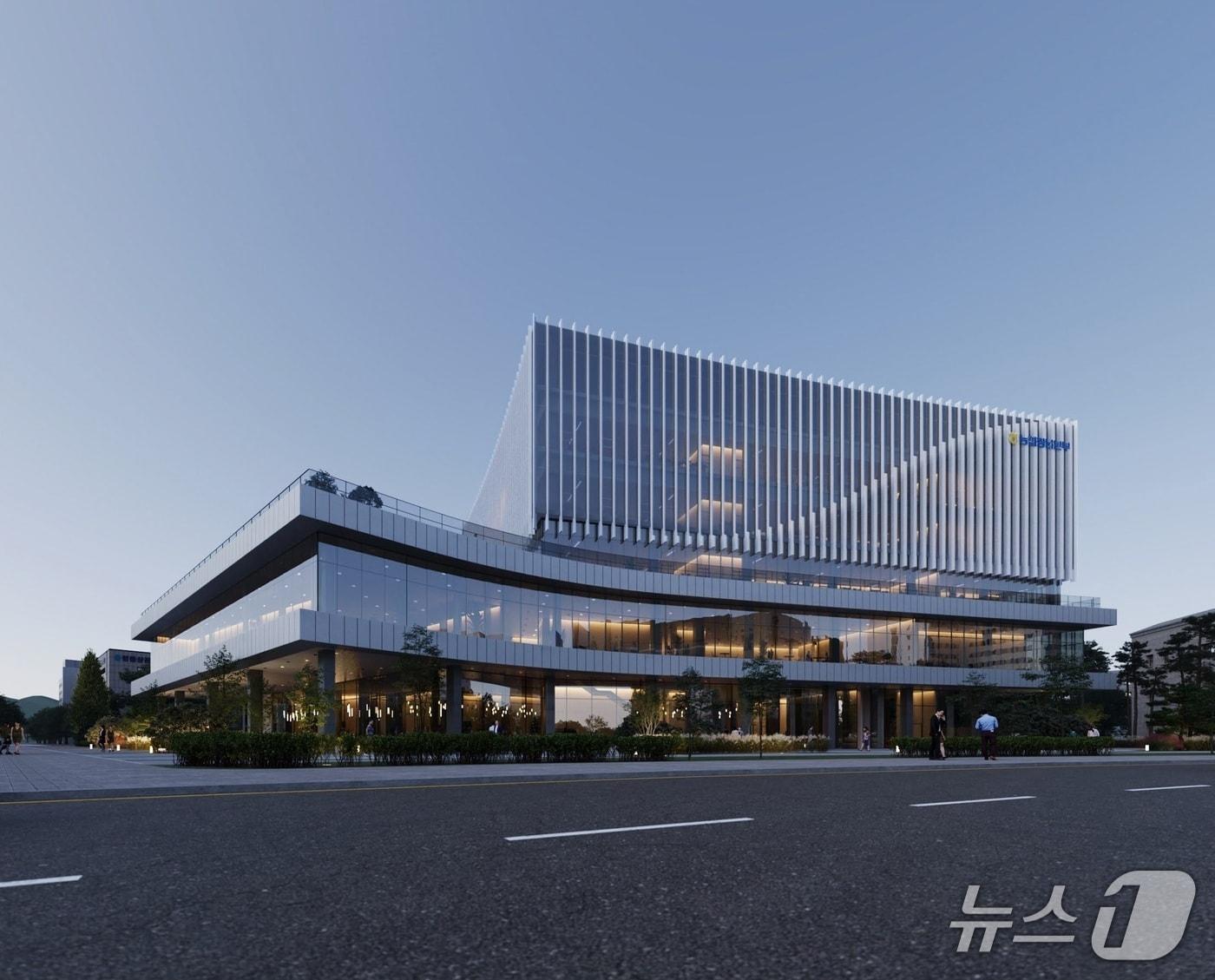 본문 이미지 - 농협은행 경남본부가 15일부터 신사옥 건립 공사에 들어가면서 임시 사무소 이전 운영에 들어간다. 사진은 2028년 1분기 준공 예정인 신사옥 투시도.(농협은행 경남본부 제공. 재판매 및 DB금지)