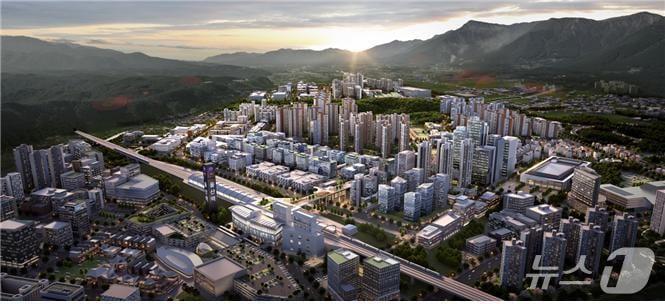 본문 이미지 - ‘울산 KTX 역세권 복합특화단지&#39; 조감도&#40;울산시 제공&#41;