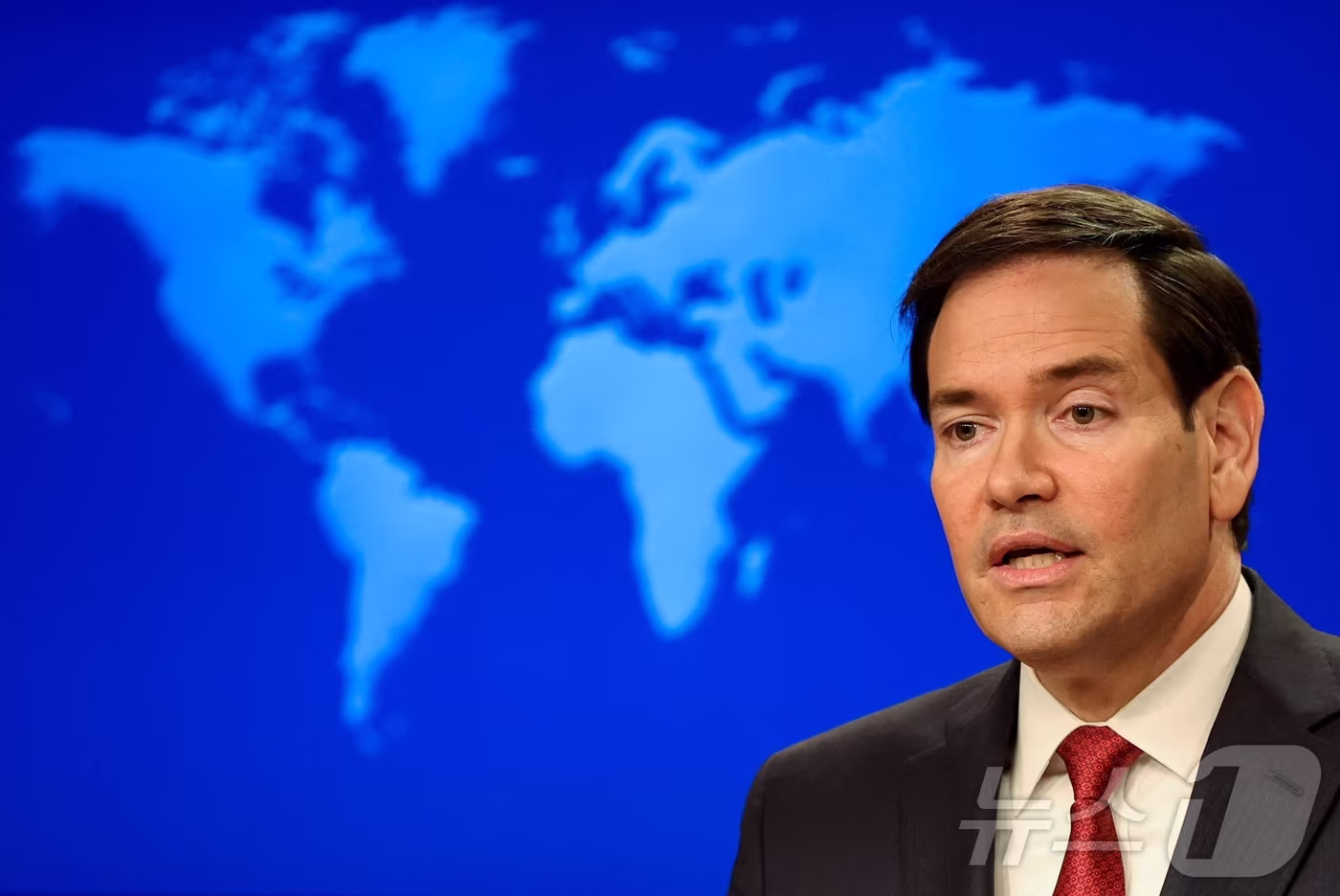 마코 루비오 미국 국무부 장관이 19일(현지시간) 워싱턴 국무부 청사에서 연말 기자회견을 진행하고 있다. 2025.12.19 ⓒ 로이터=뉴스1 ⓒ News1 강민경 기자