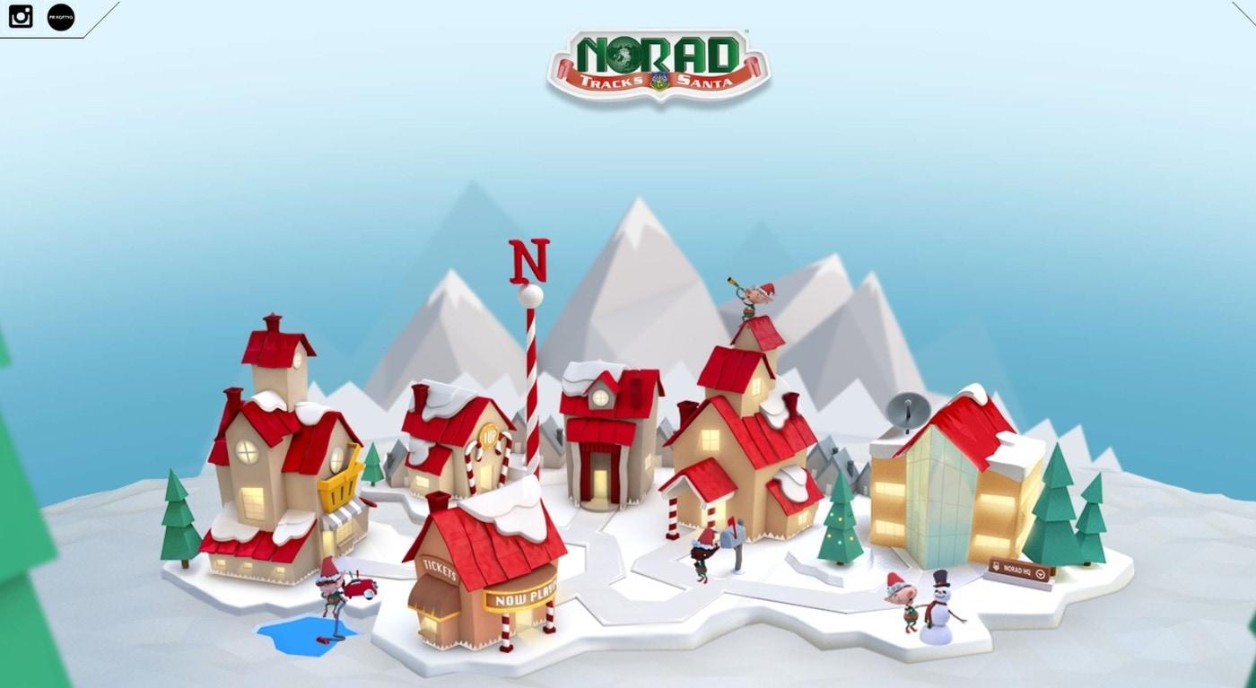 (노라드 산타 추적 홈페이지)