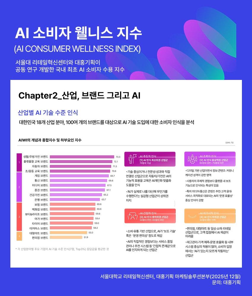 본문 이미지 - 대홍기획과 서울대가 공동 개발한 'AI 소비자 웰니스 지수' 내용 요약본.(대홍기획 제공)