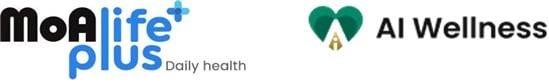 본문 이미지 - ㈜모아라이프플러스 CI(왼쪽)와 미국 AI 웰니스(AI Wellness Inc.)의 CI.(모아라이프플러스 제공)
