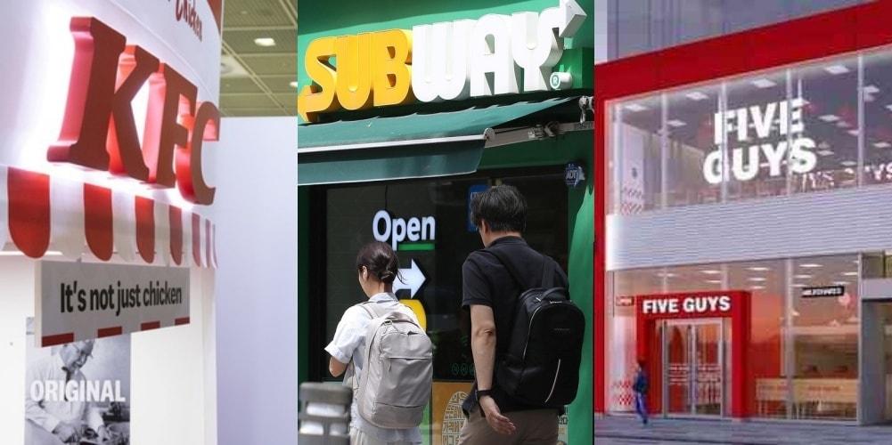 본문 이미지 - KFC, 써브웨이, 파이브가이즈 로고