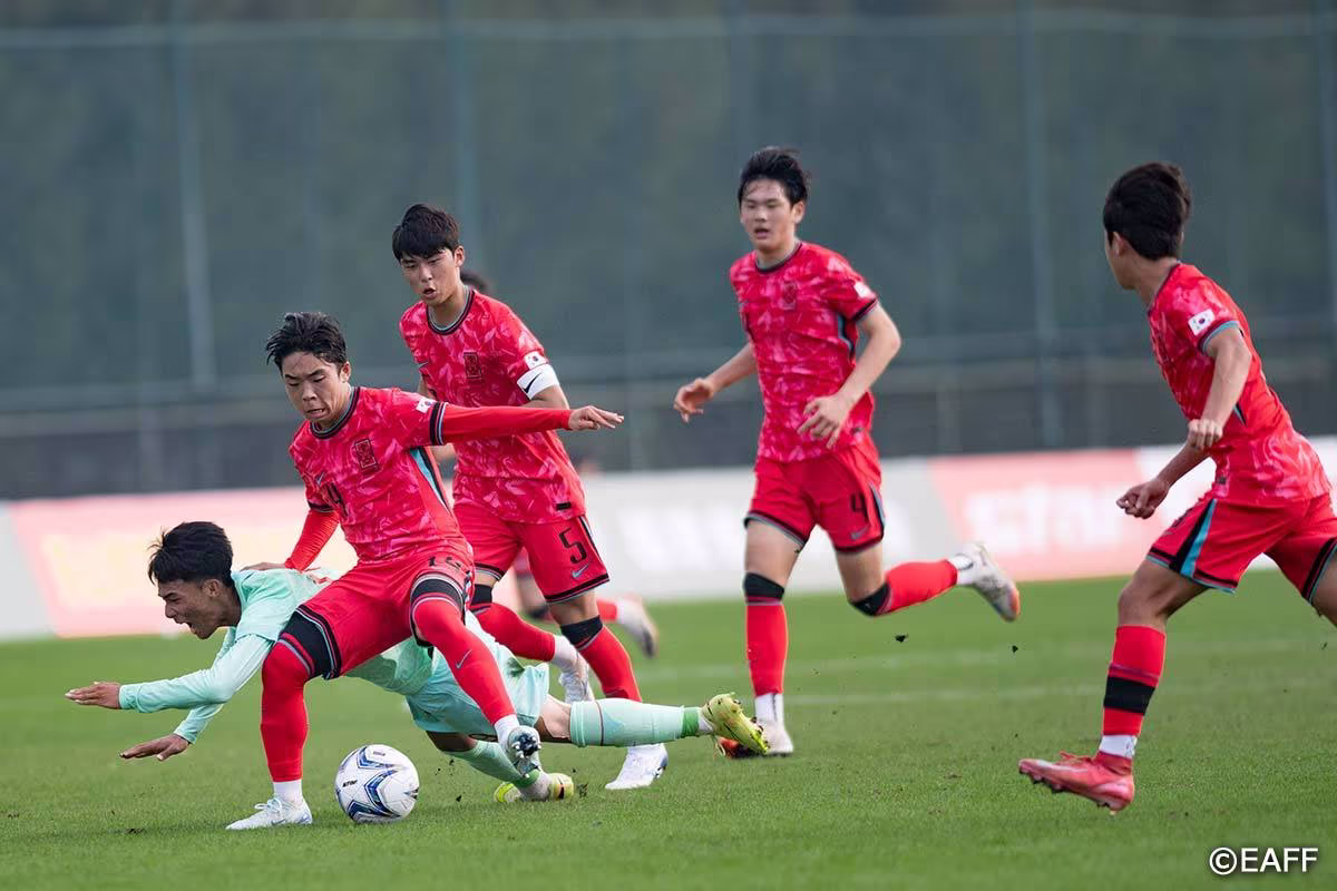 본문 이미지 -  한국 U15 대표팀이 일본을 상대로 3-0 승리를 거뒀다.(EAFF 제공)