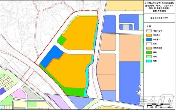 본문 이미지 - 오산시 내삼미3구역 토지이용계획도.(경기도 제공. 재판매 및 DB금지)