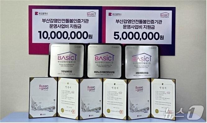 본문 이미지 - 부산감염안전돌봄인증기관 현판.(부산시 제공. 재판매 및 DB금지)