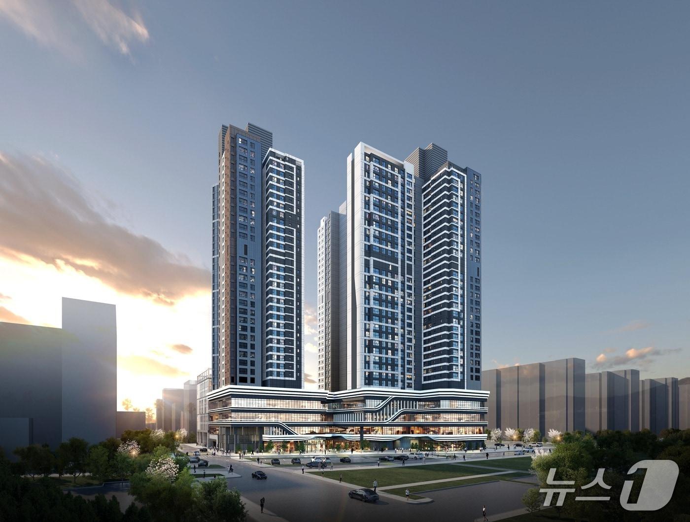 본문 이미지 - 명일동 48번지 복합시설 및 공공청사 신축사업 조감도 (서울시 제공) 뉴스1 ⓒ News1