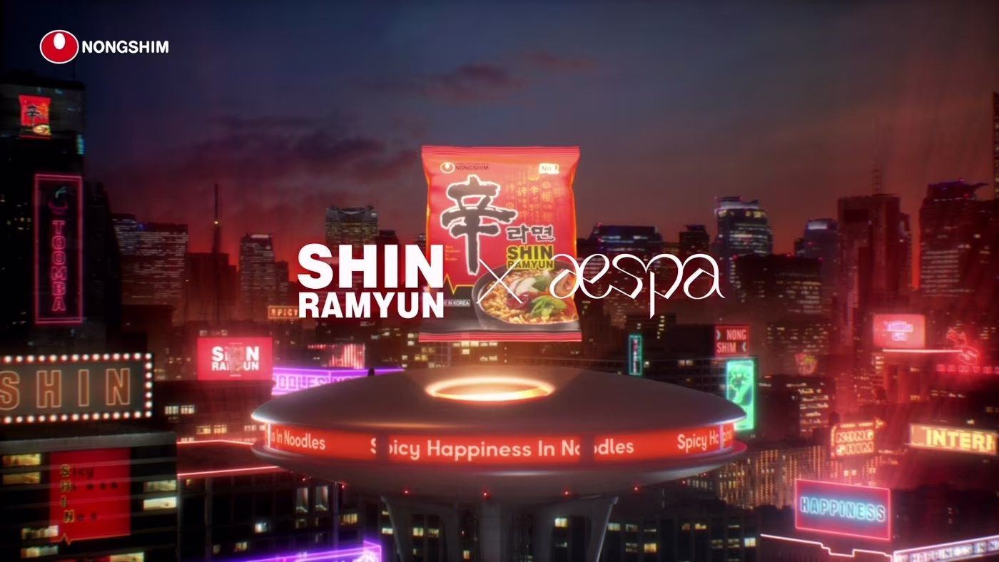 농심 신라면 에스파 글로벌 광고 스틸컷(농심 제공)