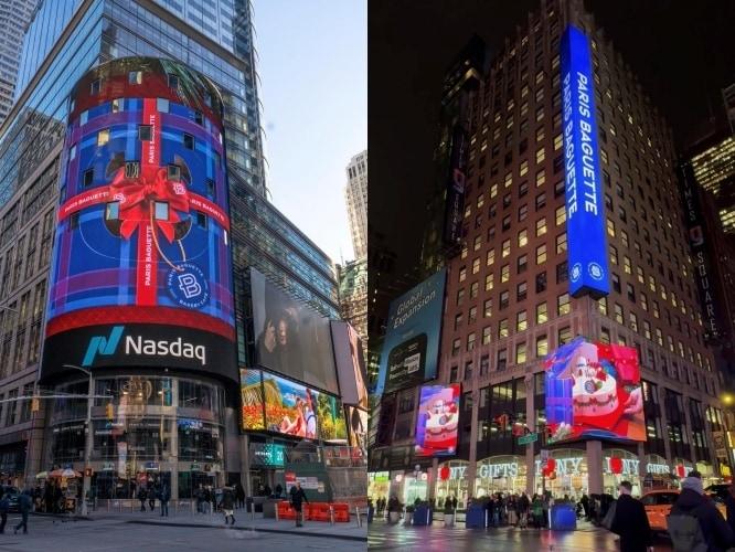 본문 이미지 - 뉴욕 타임스스퀘어 전광판에 등장한 파리바게뜨 영상(파리바게뜨 제공)