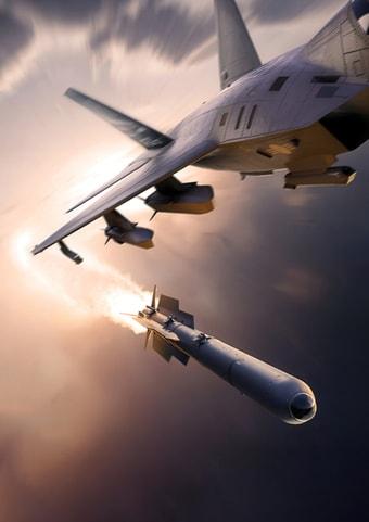 본문 이미지 - KF-21에서 대공미사일이 발사되는 모습(이미지). (LIG넥스원 제공)