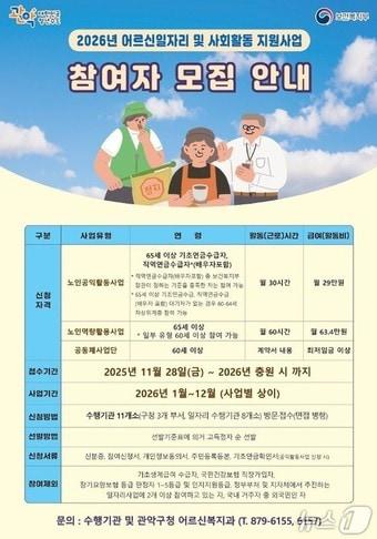 본문 이미지 - 2026년 어르신일자리 참여자 모집 홍보 포스터