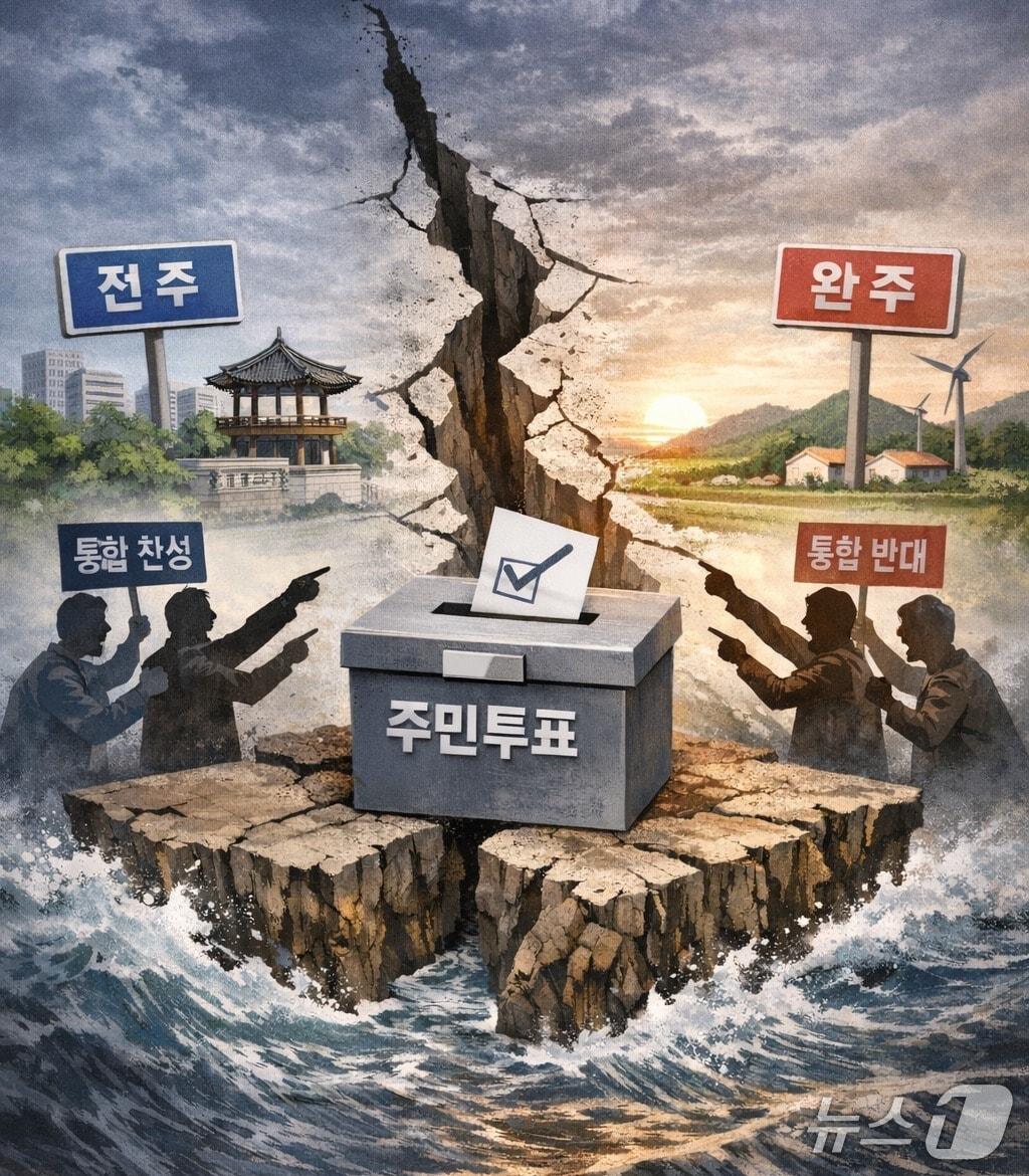 본문 이미지 - AI 생성 이미지(완주·전주 행정통합 논의 형상화)/뉴스1