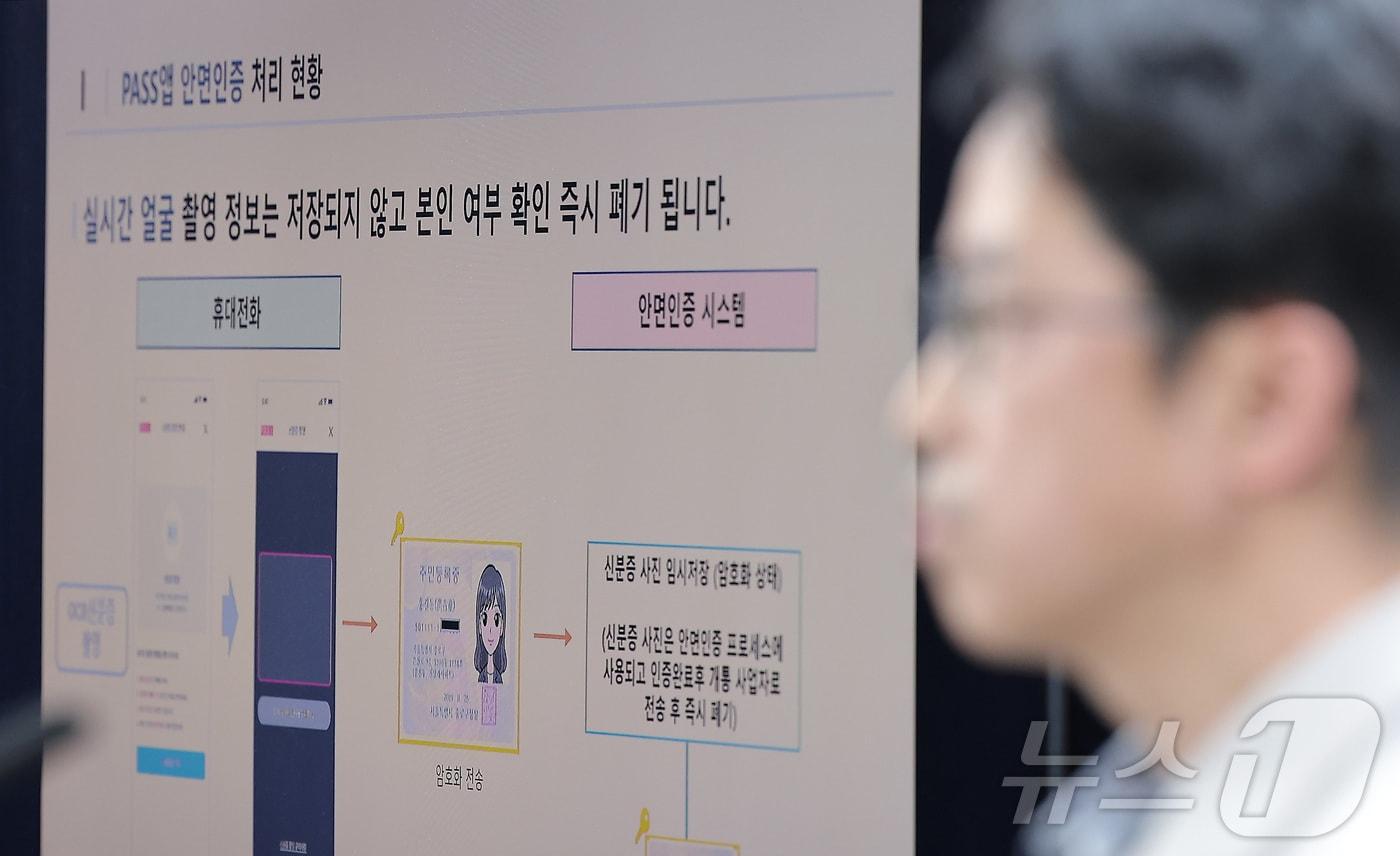 본문 이미지 - 허동욱 데이사이드 본부장이 24일 서울 종로구 정부서울청사에서 휴대전화 개통시 안면인증 관련 세부 내용 브리핑을 하고 있다. 2025.12.24 ⓒ 뉴스1 김성진 기자