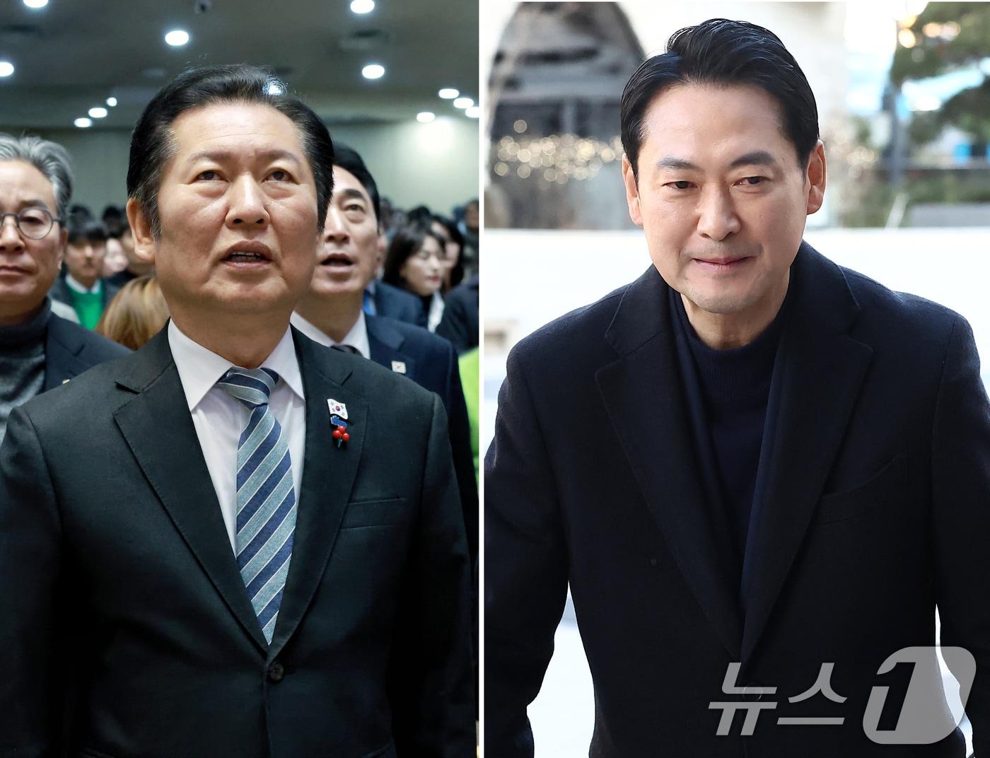 본문 이미지 - 정청래 더불어민주당 대표(왼쪽)와 장동혁 국민의힘 대표. (정청래 사진 더불어민주당 제공. 재판매 및 DB금지) 2025.12.25/뉴스1 ⓒ News1 김민지 기자