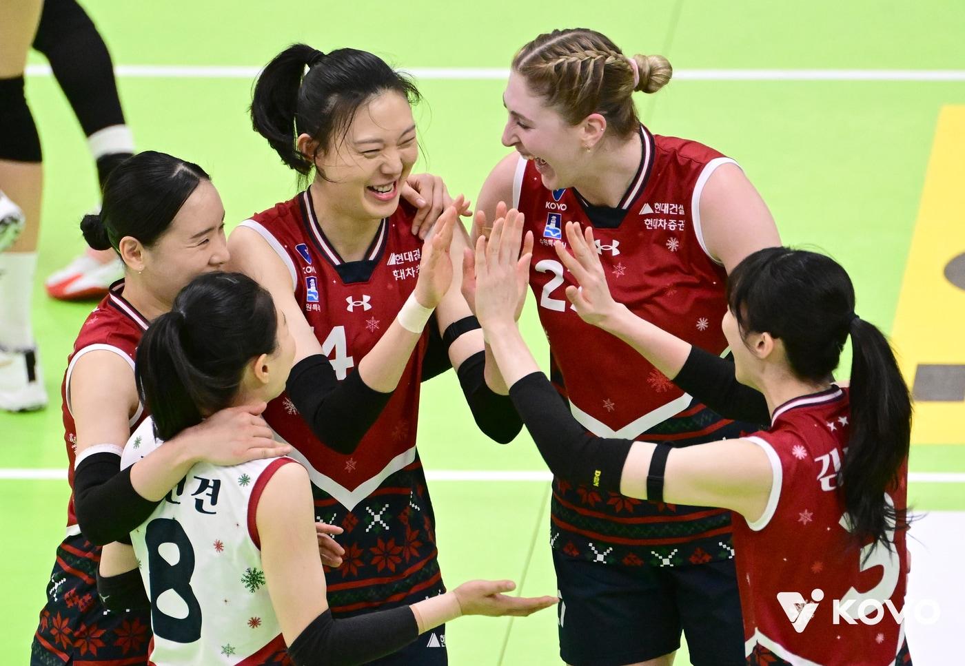 7연승에 성공한 현대건설.(KOVO 제공)